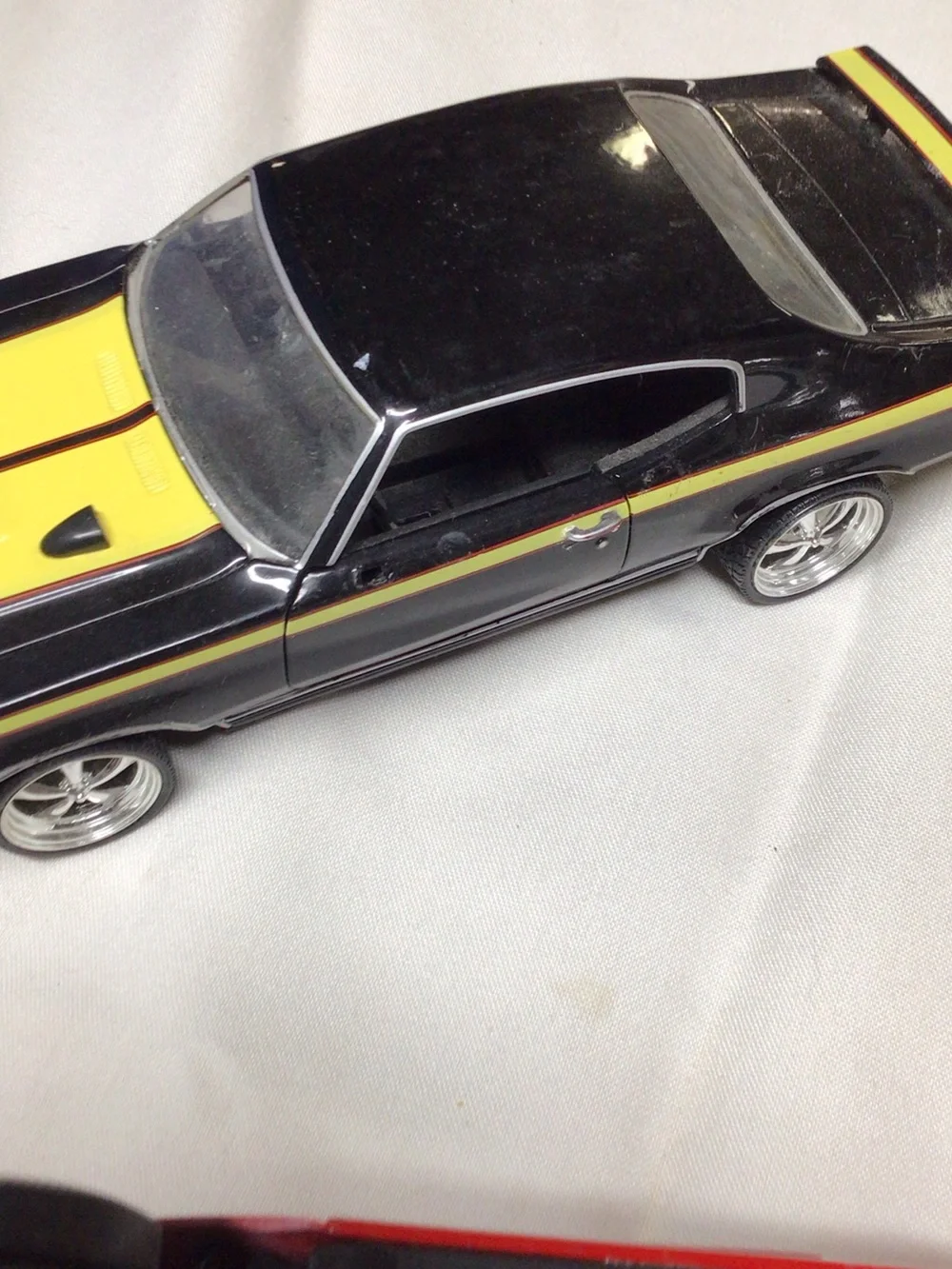 Die-Cast Black and Yellow Muscle Car Toy - Kids Vehicles